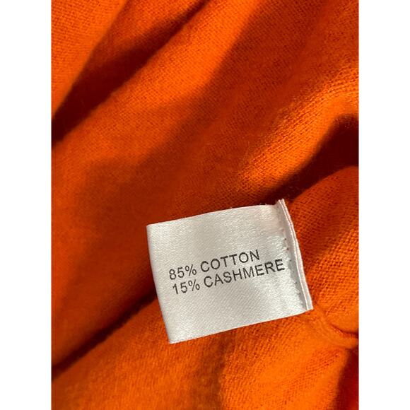 Cotton Cashmere Blend Front Knot Cut Out Sweater Dress Orange Small - Picture 3 of 5